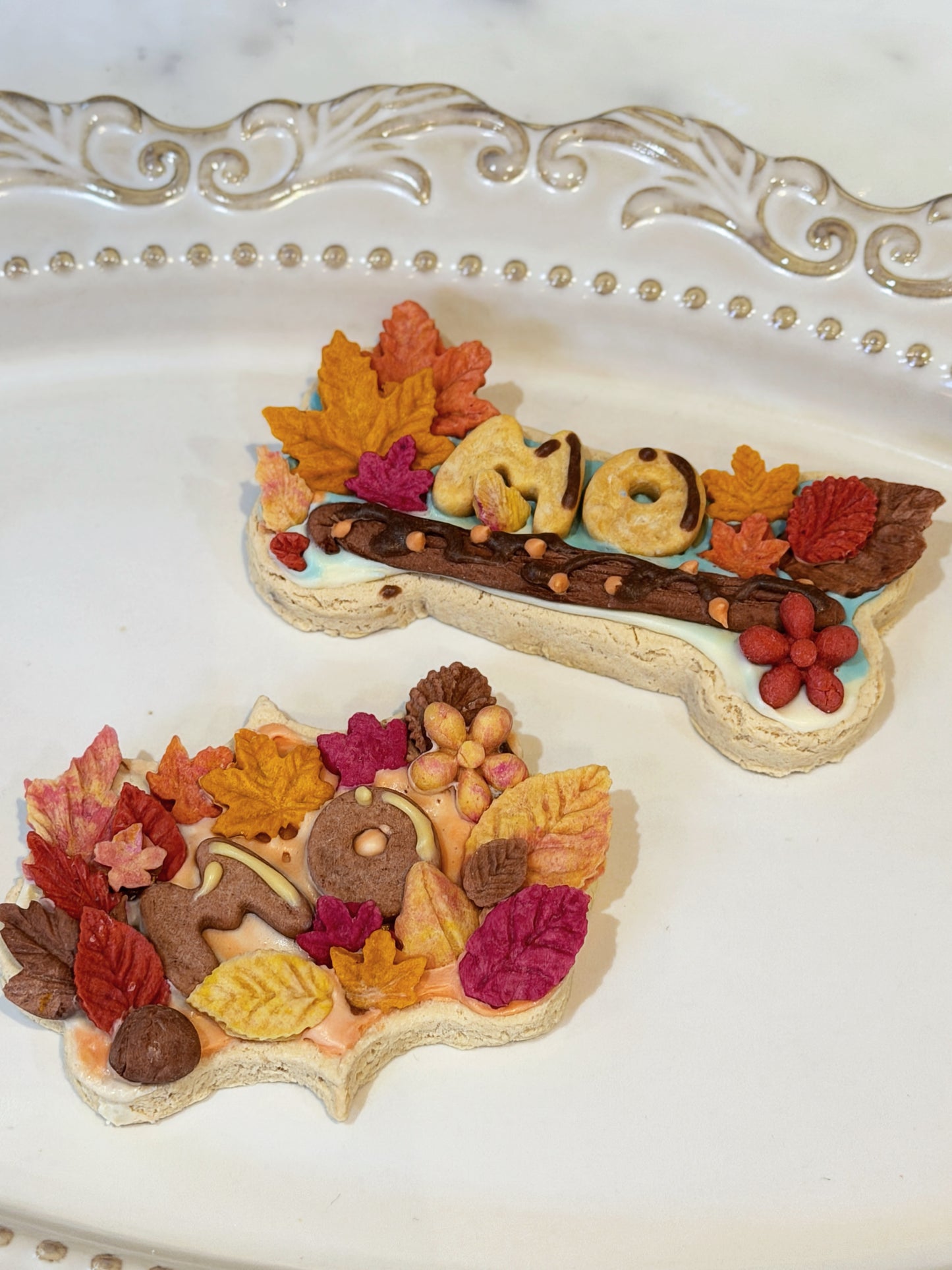 Autumn-Themed Custom Name Biscuits