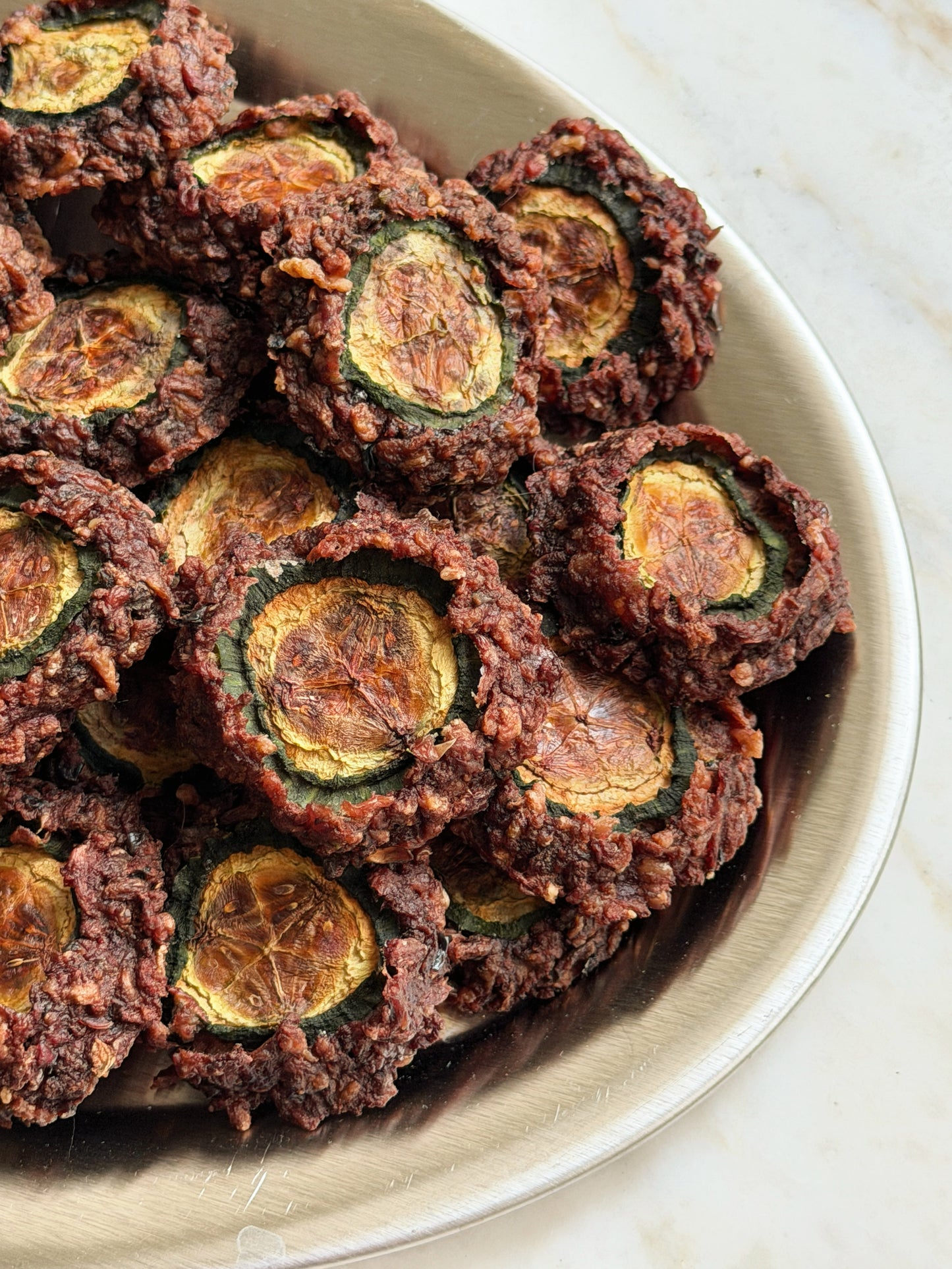 Zucchini Bison Tartare Bites