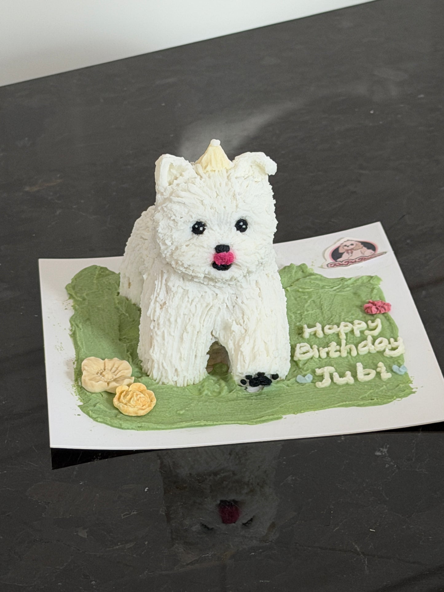 A Happy Running Pup Cake (for Dogs &Cats) (4 inch)