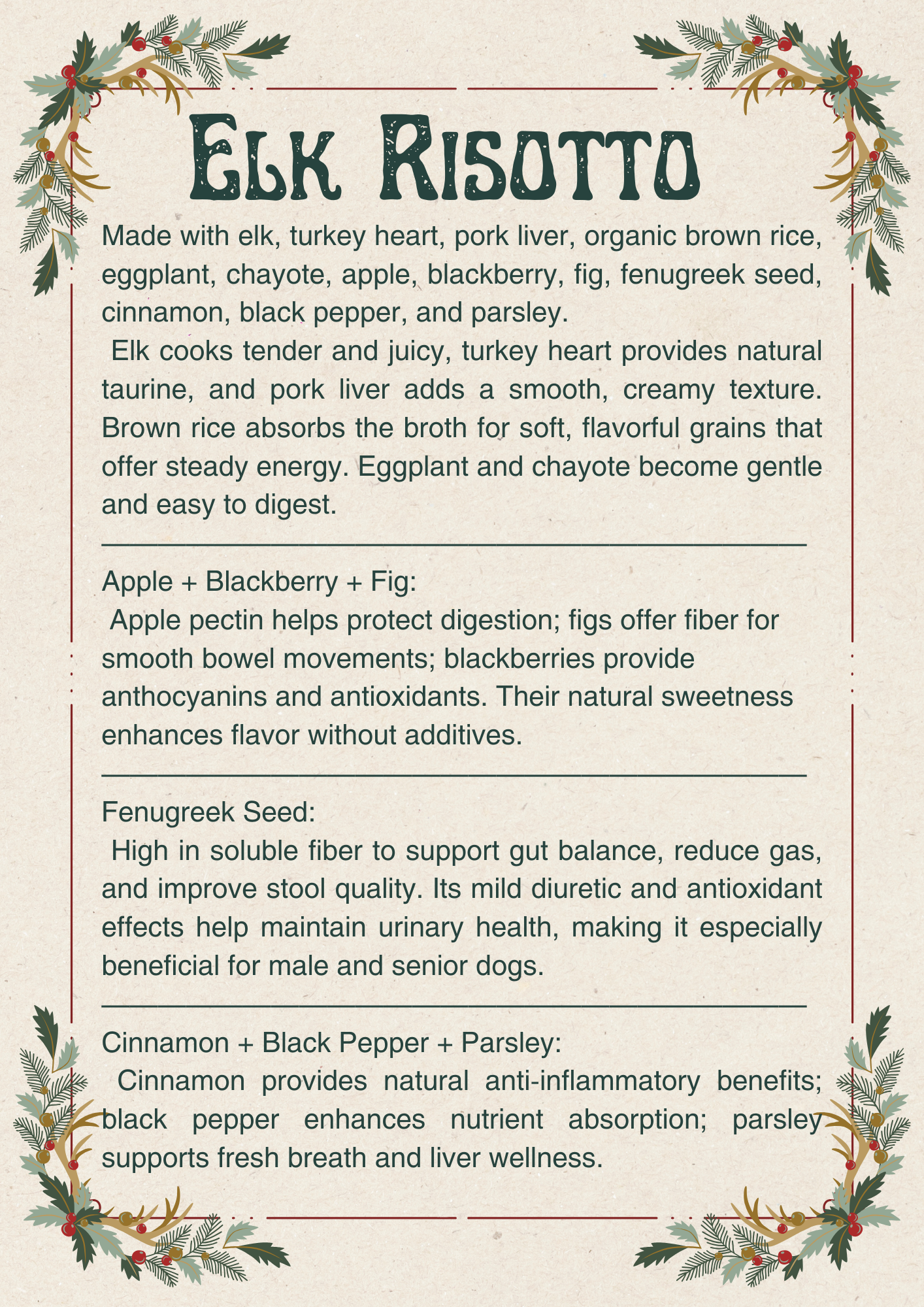 Elk Risotto with Forest Fruits (150g)