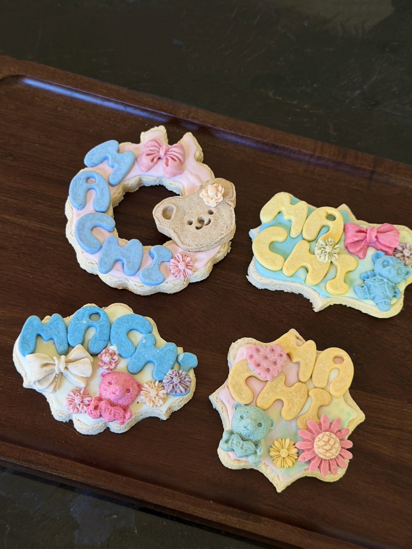 Custom Bear-Themed Name Biscuits