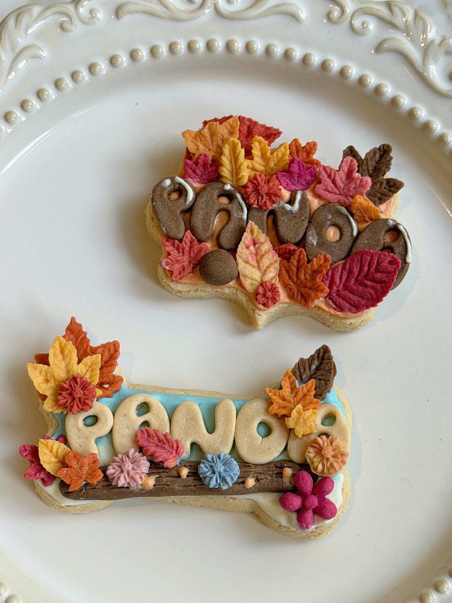 Autumn-Themed Custom Name Biscuits