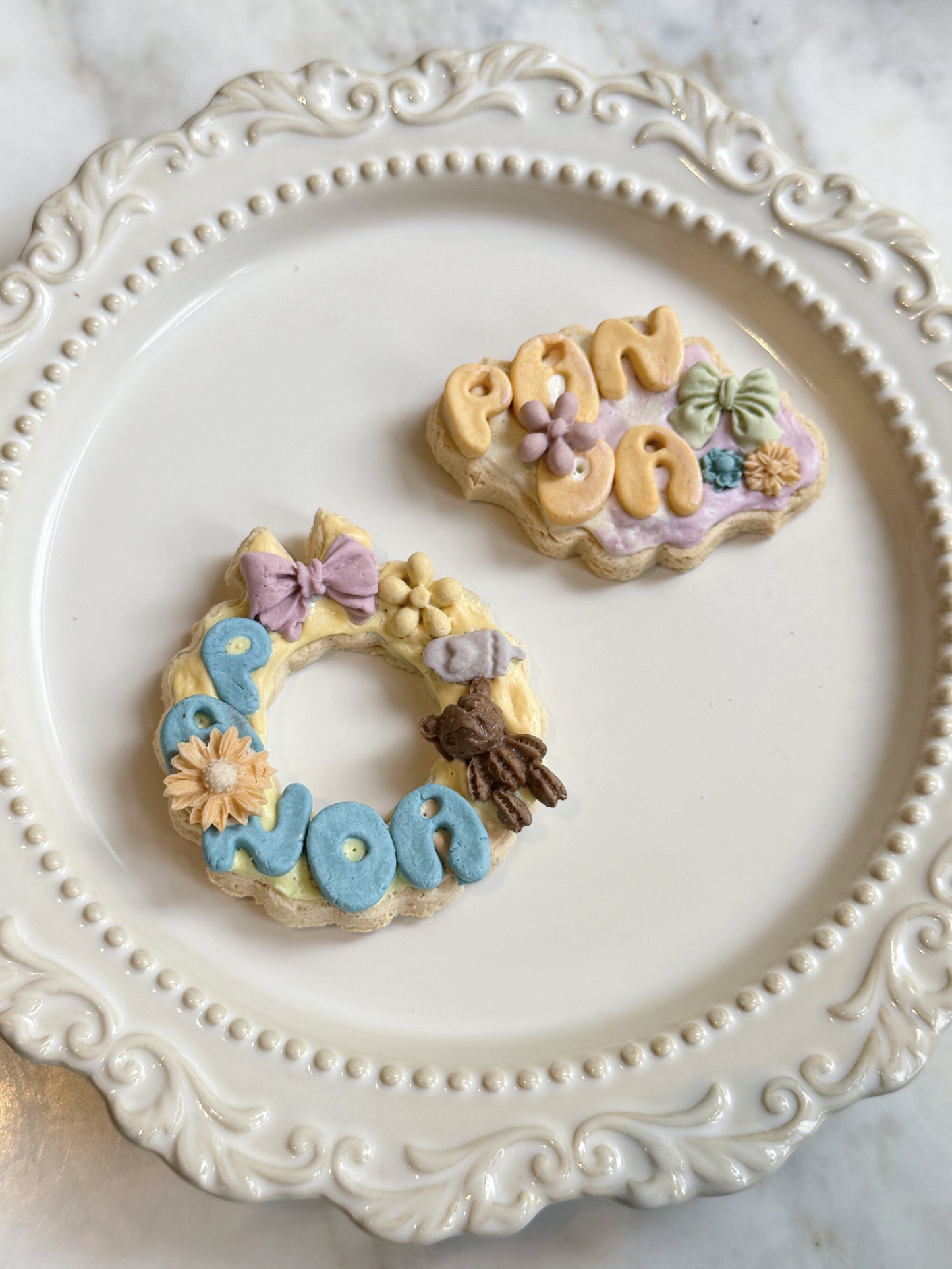 Custom Bear-Themed Name Biscuits