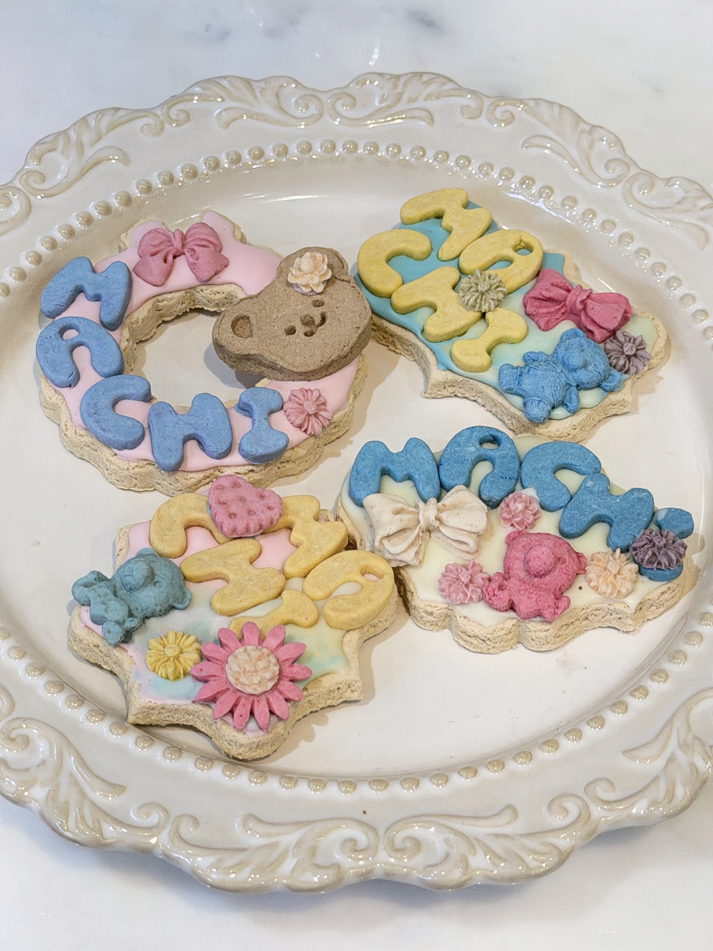 Custom Bear-Themed Name Biscuits