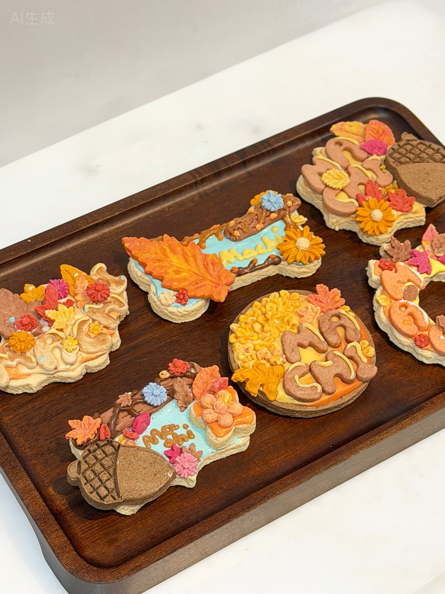 Autumn-Themed Custom Name Biscuits