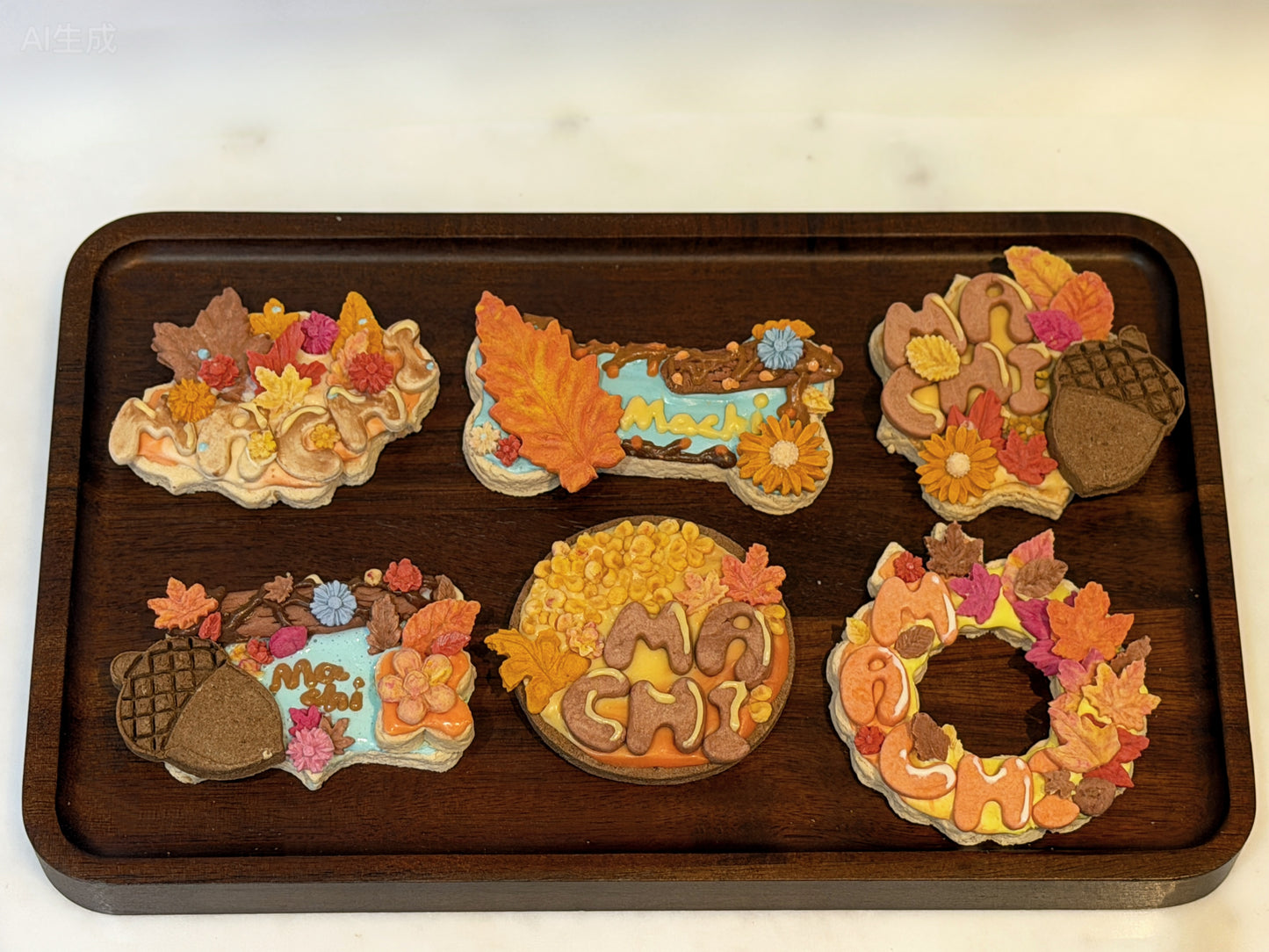 Autumn-Themed Custom Name Biscuits