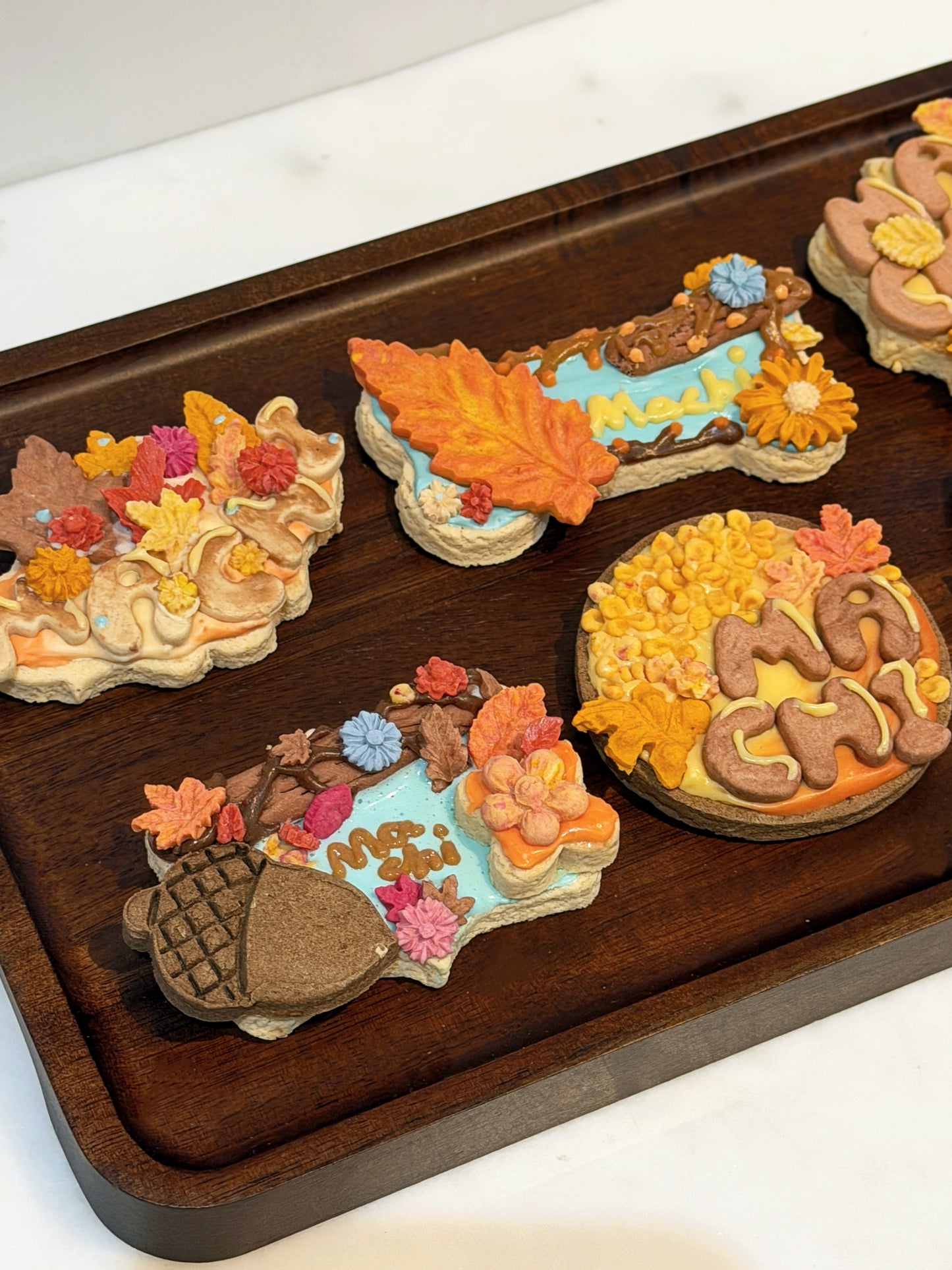 Autumn-Themed Custom Name Biscuits