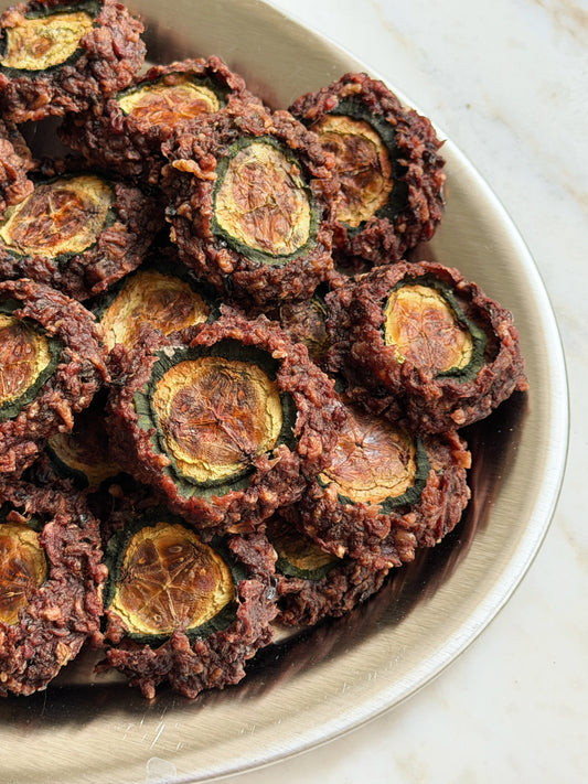 Zucchini Bison Tartare Bites