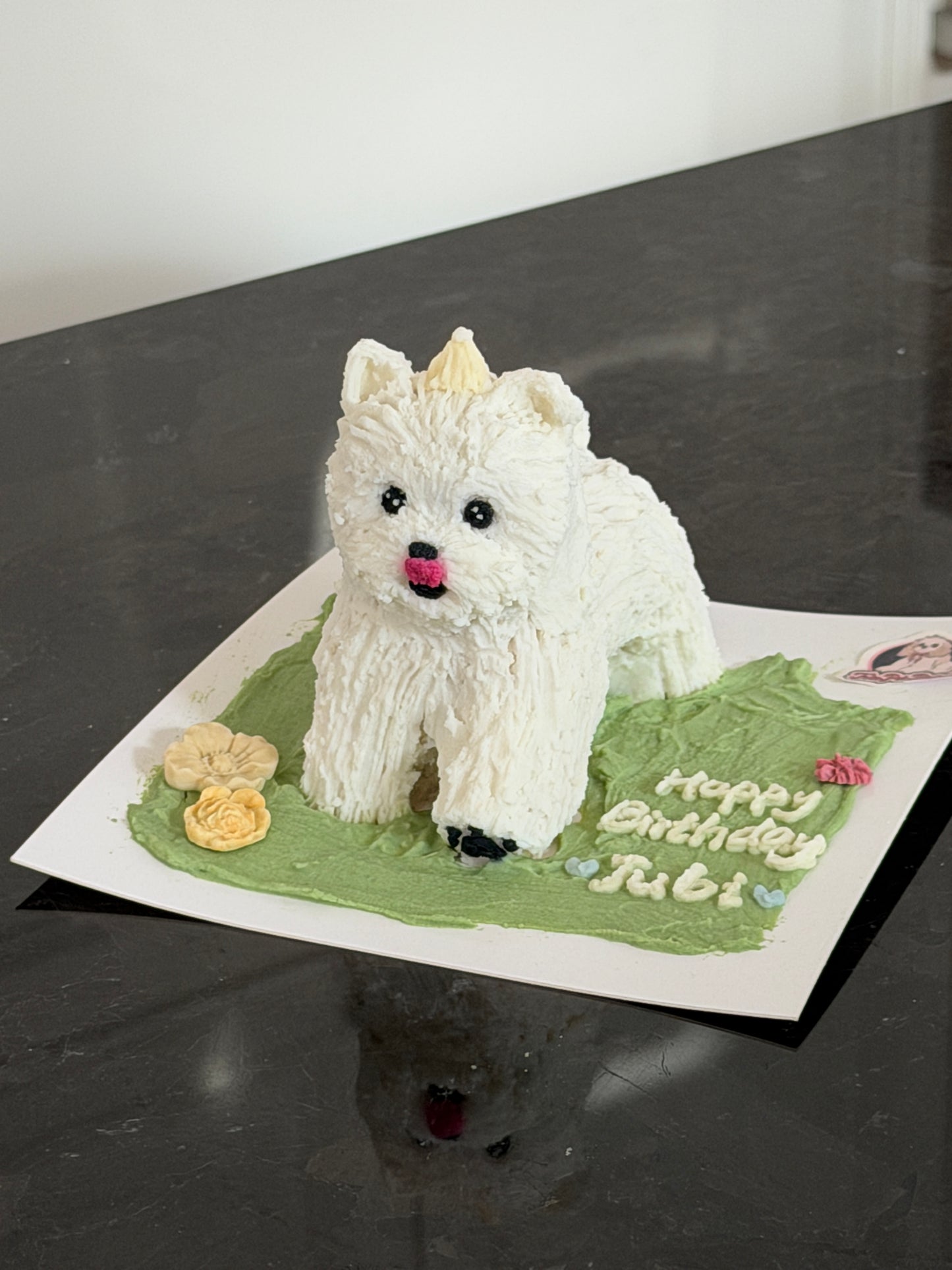 A Happy Running Pup Cake (for Dogs &Cats) (4 inch)
