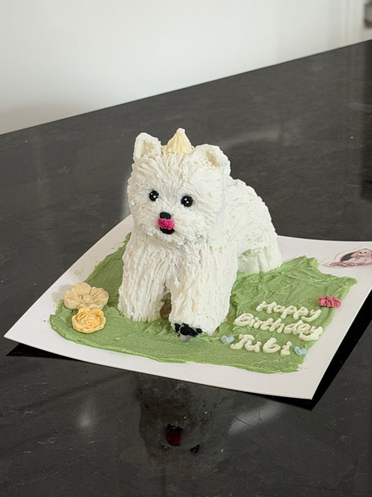 A Happy Running Pup Cake (for Dogs &Cats) (4 inch)