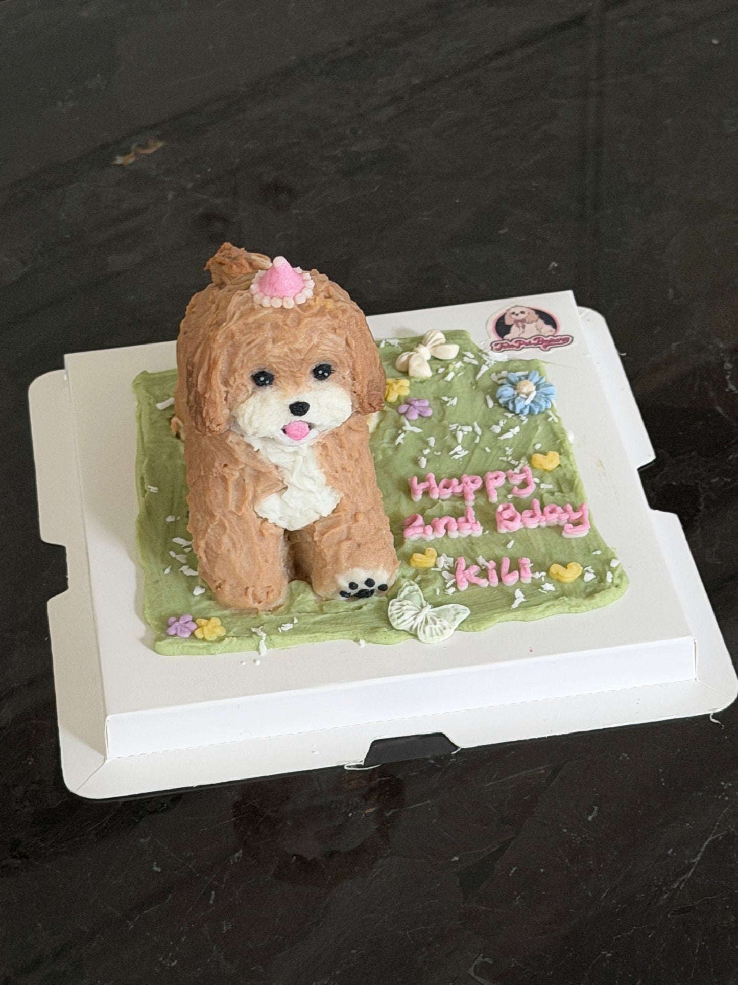 A Happy Running Pup Cake (for Dogs &Cats) (4 inch)