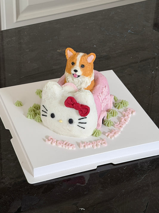 A Hello Kitty Car Cake (for Dogs &Cats) (6 inch)