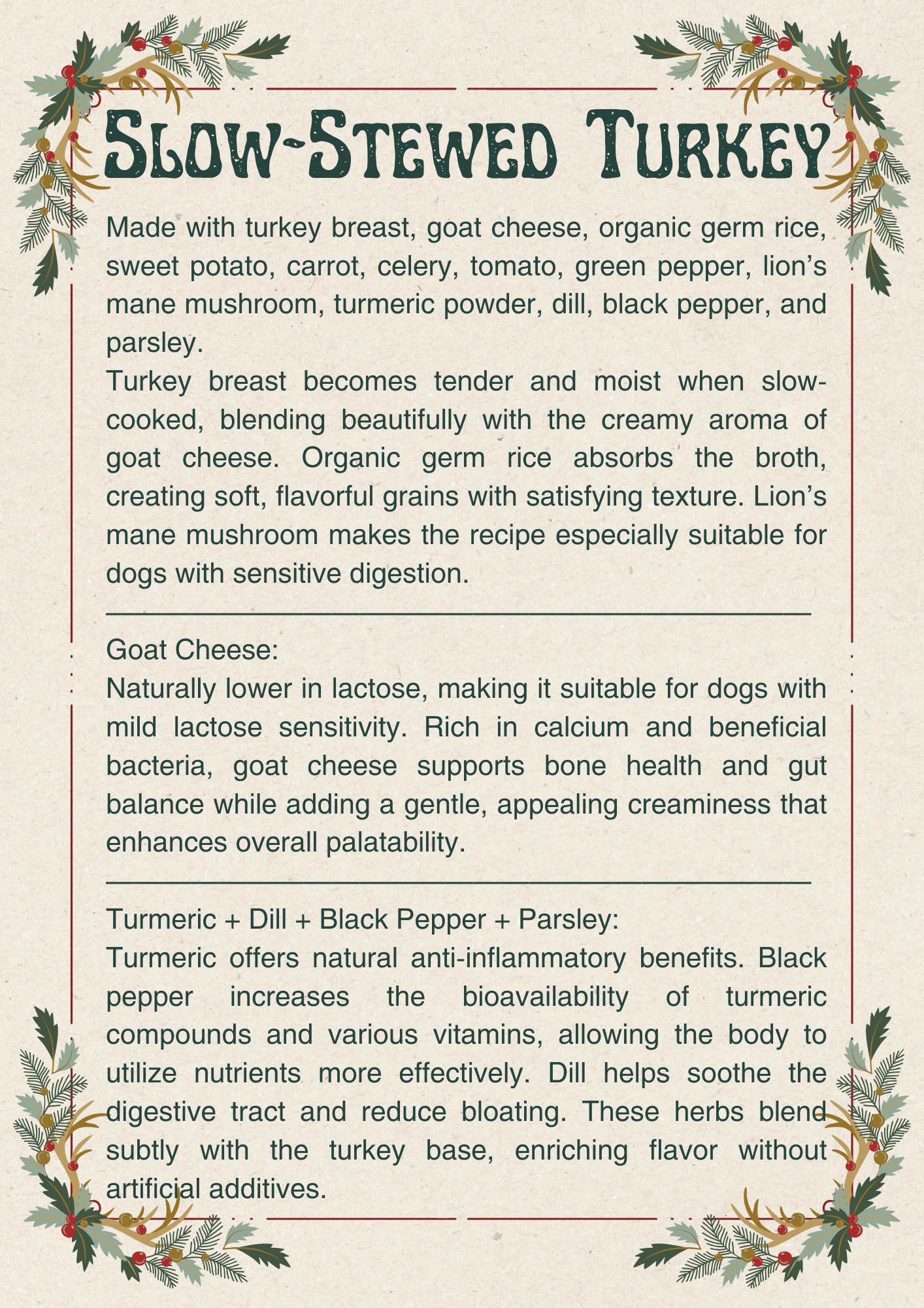 Goat Cheese Braised Turkey (150g)